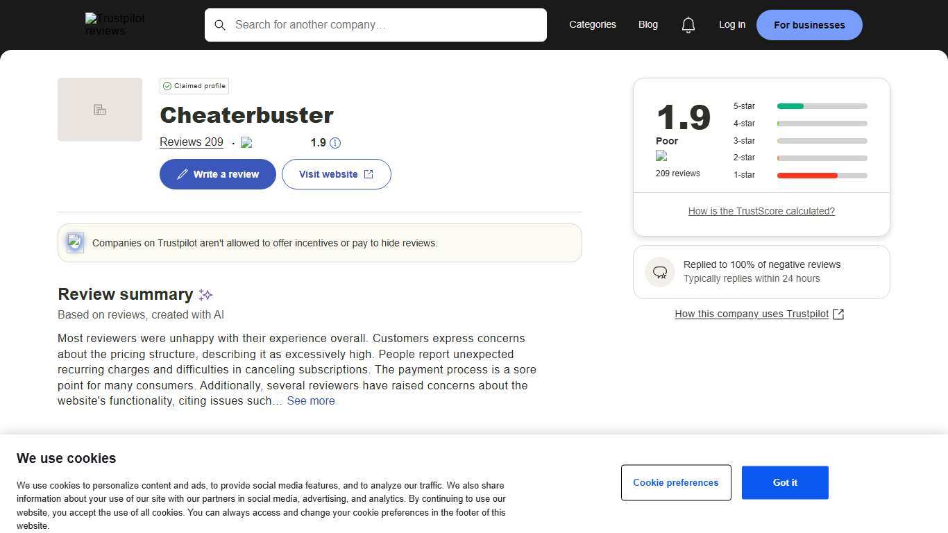 Cheaterbuster Reviews | Read Customer Service Reviews of www.cheaterbuster.net | 5 of 11
